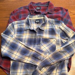 Bass outdoors flannel Plaid Shirts size large #178